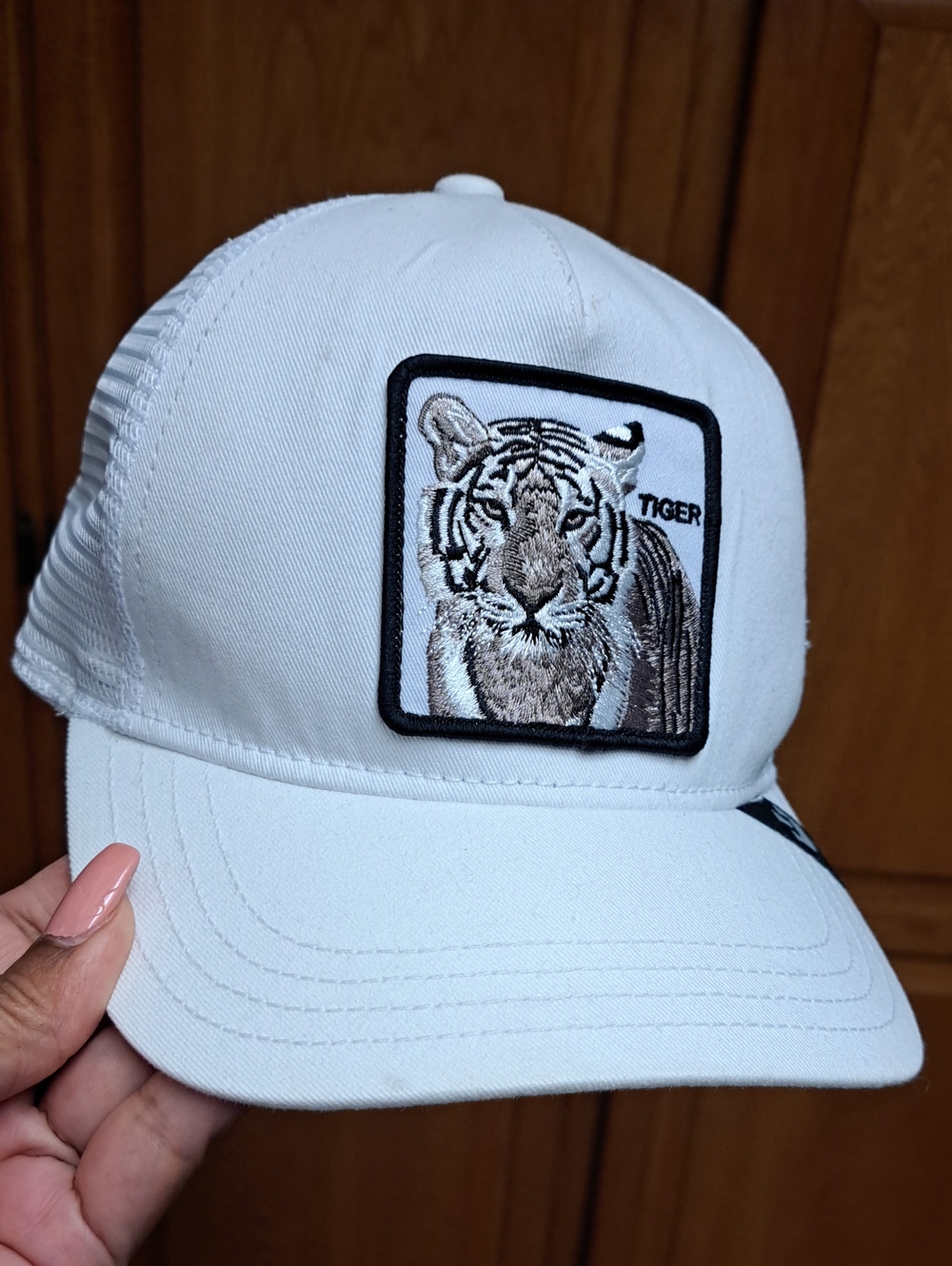 Goorin Bros The Farm White Tiger Trucker Hat Snapback White